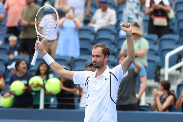 MASON, OHIO - AUGUST 16: Daniil Medvedev of Russia reacts after winning during day six of the Cincinnati Open at the Lindner Family Tennis Center on August 16, 2026 in Mason, Ohio.  Copyright: xShainaxBenhiyoun SPPx Sportspressphoto_SPR208926