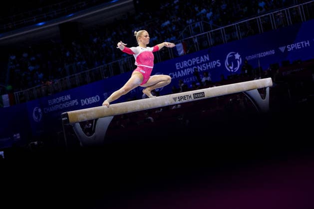 36th European Championships and 15th European Junior Championships in WomenÂ s Artistic Gymnastics - Finals Lea Marie Quaas of Germany competes on the Balance beam during Senior Women™s Team Final on day 4 of the 2026 Women s Artistic Gymnastics European Championships at Arena Zagreb on August 16, 2026 in Zagreb, Croatia.  IgorxKralj PIXSELL