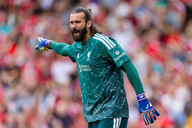 Football - Pre-Season Friendly - Liverpool FC v Como 1907 LIVERPOOL, ENGLAND - Sunday, August 16, 2026: Liverpool s goalkeeper Alisson Becker during a pre-season friendly match between Liverpool FC and Como 1907 at Anfield. (Photo by David Rawcliffe Propaganda) LIVERPOOL Anfield MERSEYSIDE ENGLAND  Copyright: xDavidxRawcliffex P2026-08-16-Liverpool_Como-95