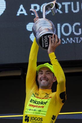 August 16, 2026, Porto, Porto, Portugal: Mondim de Basto, August 16 - Alexis Guerin of France and Anicolor-Campicarn Cycling Team is seen celebrating the win during the 10th stage from Maia to Porto of the Volta a Portugal 2026 on August 16, 2026 in Porto, Portugal 87th Volta A Portugal - 10th Stage  - ZUMAl192 20260816_zsp_l192_056 Copyright: xMiguelxLemosx