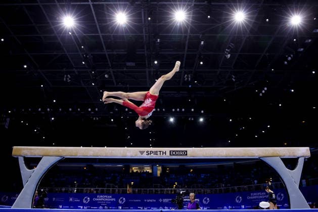 36th European Championships and 15th European Junior Championships in WomenÂ s Artistic Gymnastics - Finals Anna Kalmykova of Russia competes on the Balance beam during Senior Women™s Team Final on day 4 of the 2026 Women s Artistic Gymnastics European Championships at Arena Zagreb on August 16, 2026 in Zagreb, Croatia.  IgorxKralj PIXSELL