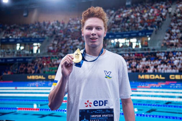 Swimming, European Championships in Paris, 50m freestyle, European champion Nikita Sheremet