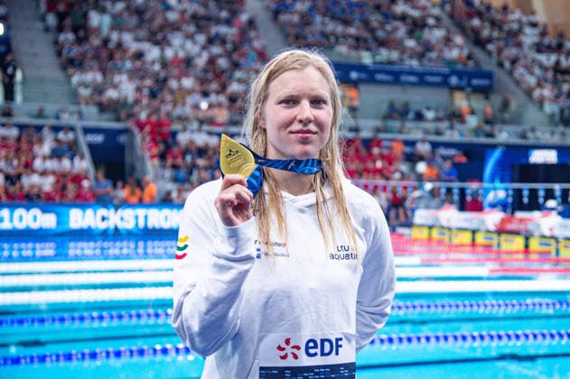 Swimming, European Championships in Paris, Women’s 50m breaststroke, European champion Ruta Meilutyte