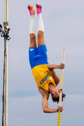 BIRMINGHAM, GREAT BRITAIN - AUGUST 16, 2026 : Armand DUPLANTIS (SWE Sweden) competing in the pole vault final during the European Athletics Championships at Alexander Stadium on August 16, 2026 in Birmingham, Great Britain. Great Britain Copyright: xLeahxKohringx