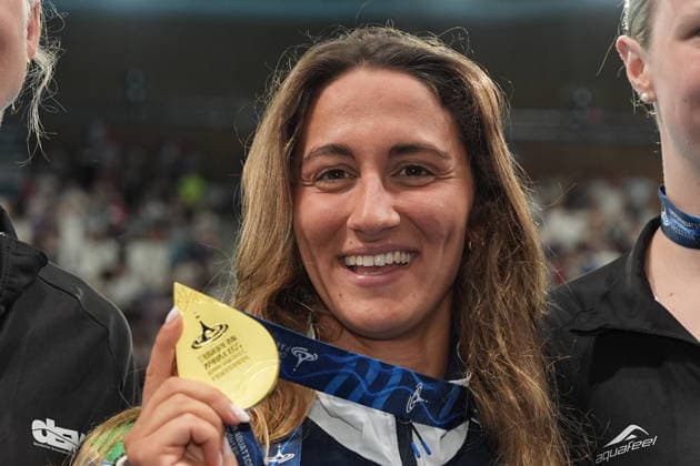 Simona Quadarella win gold medal in the Women s 400m freestyle at the Swimming European Aquatics Championships Paris 2026, Paris, August 16, 2026  Copyright: xGianxMattiaxD™alberto LaPressex