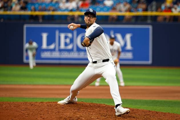 August 16, 2026, St. Petersburg, Florida, USA: Tampa Bay Rays pitcher Joe Boyle (36) pitches to Baltimore Orioles second baseman Jackson Holliday (7) during the eighth inning at Tropicana Field on Sunday, Aug. 16, 2026, in St. Petersburg. St. Petersburg USA - ZUMAs70_ 0864204707st Copyright: xJeffereexWoox