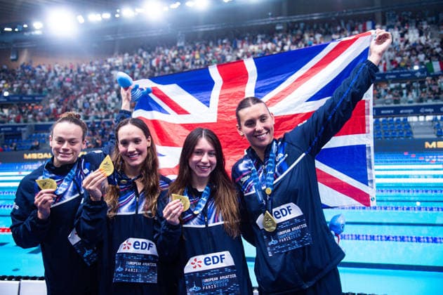Swimming, European Championships in Paris, relay, women, European champions Great Britain