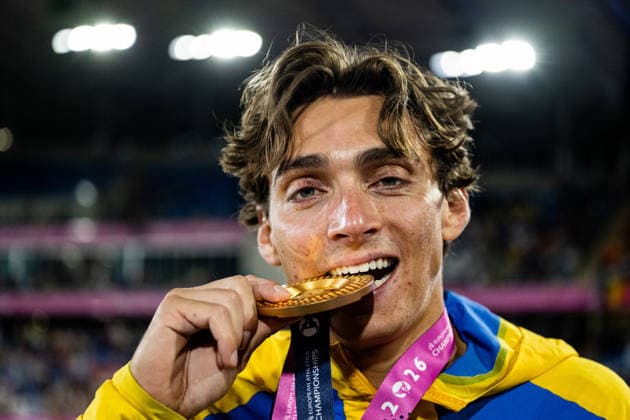 260816 Armand Duplantis of Sweden celebrates after men s pole vault final during day 7 of the 2026 European Athletics Championships on August 16, 2026 in Birmingham. Photo: Mathias Bergeld BILDBYRAN kod MB MT1072 friidrott athletics friidrett friidrotts-em em friidretts-em 2026 european athletics championships 7 bbeng jubel *** 260816 Armand Duplantis of Sweden celebrates after the men’s pole vault final on day 7 of the 2026 European Athletics Championships on August 16, 2026 in Birmingham. Photo by Mathias Bergeld, BILDBYRAN, code MB MT1072. track and field, athletics, friidrett, friidrotts EM, 2026 European Athletics Championships, Day 7, celebration  Copyright: MATHIASxBERGELD BB260816MB142