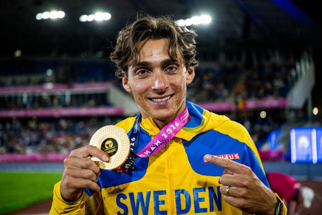 260816 Armand Duplantis of Sweden celebrates after men s pole vault final during day 7 of the 2026 European Athletics Championships on August 16, 2026 in Birmingham. Photo: Mathias Bergeld BILDBYRAN kod MB MT1072 friidrott athletics friidrett friidrotts-em em friidretts-em 2026 european athletics championships 7 bbeng jubel *** 260816 Armand Duplantis of Sweden celebrates after the men’s pole vault final on day 7 of the 2026 European Athletics Championships on August 16, 2026 in Birmingham. Photo by Mathias Bergeld, BILDBYRAN, code MB MT1072. track and field, athletics, friidrett, friidrotts EM, 2026 European Athletics Championships, Day 7, celebration  Copyright: MATHIASxBERGELD BB260816MB144