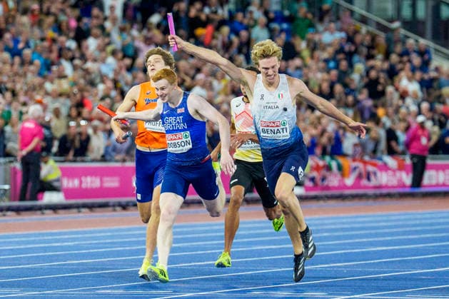 Athletics, European Championships in Birmingham, men’s 4x400m relay, European champions: Italy