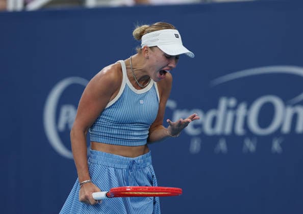 August 16, 2026, Mason, Ohio, USA: ANASTASIA POTAPOVA of Austria during the match against S. Stephens of USA in the second round of tennis tournament WTA, Tennis Damen 1000 Cincinnati Open in Mason, USA. Potapova lost 2:6, 4:6. Tennis: Cincinnati Open - Anastasia Potapova 2:6, 4:6 Sloane Stephens  - ZUMAc278 20260816_zsp_c278_075 Copyright: xMarcinxCholewinskix
