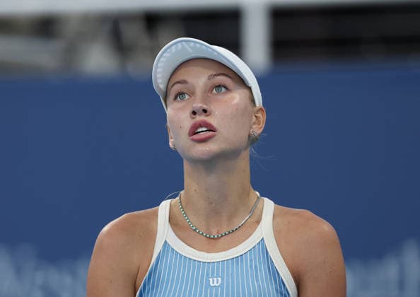 August 16, 2026, Mason, Ohio, USA: ANASTASIA POTAPOVA of Austria during the match against S. Stephens of USA in the second round of tennis tournament WTA, Tennis Damen 1000 Cincinnati Open in Mason, USA. Potapova lost 2:6, 4:6. Mason USA - ZUMAc278 20260816_zsp_c278_076 Copyright: xMarcinxCholewinskix
