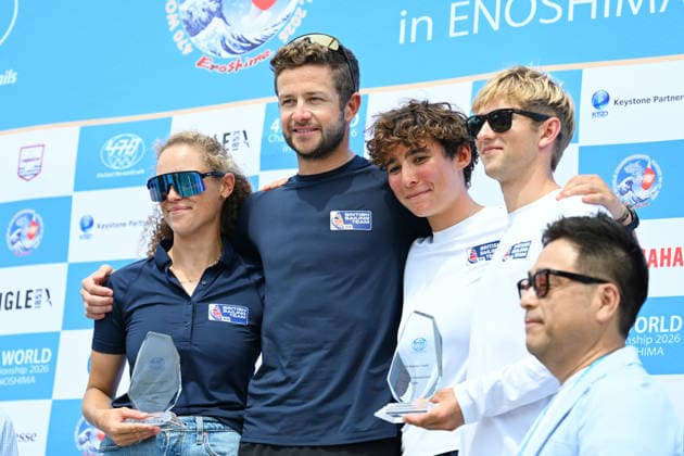 Great Britain team group, Mannschaftsbild, Totale (GBR), AUGUST 17, 2026 - Sailing : 2026 470 Class World Championship, WM, Weltmeisterschaft Mixed 470 SeriesAward ceremony at Enoshima Yacht Harbour in Kanagawa, Japan. Noxthirdxpartyxsales  aflo_341225636 KenjiroxMatsuox