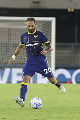 SOCCER - Coppa Italia - Hellas Verona FC vs. Virtus Entella Photo by IPA ABACAPRESS.COM87565388 - Grigoris Kastanos of Hellas Verona FC plays the ball during the Hellas Verona FC vs. Virtus Entella match, the 32nd round of the 2026-27 Coppa Italia Frecciarossa, at the Marcantonio Bentegodi Stadium in Verona (VR), Italy, on August 16, 2026. Verona Italy  Copyright: xIPAxSport ABACAx