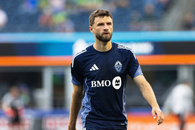 Thomas Müller seen during MLS, Fussball Herren, USA game between teams of Seattle Sounders and Vancouver Whitecaps (Gael Amador Ball Raw Images) Seattle Lumen Field USA Copyright: xGaelxAmadorx Sounders_vs_Whitecaps0035