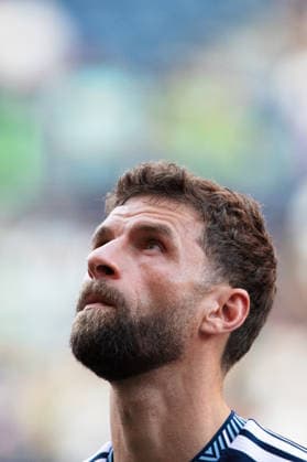 Thomas Müller seen during MLS, Fussball Herren, USA game between teams of Seattle Sounders and Vancouver Whitecaps (Gael Amador Ball Raw Images) Seattle Lumen Field USA Copyright: xGaelxAmadorx Sounders_vs_Whitecaps0053