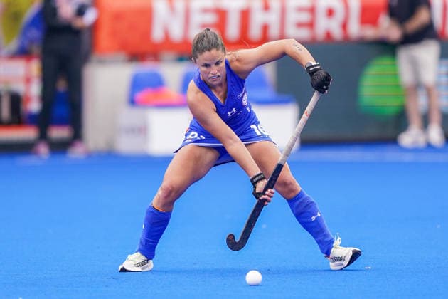 2026-08-17 Chile v Japan - FIH Hockey World Cup AMSTELVEEN, NETHERLANDS - AUGUST 17: Constanza Palma of Chile during the FIH Hockey World Cup match between Chile and Japan at Wagener Stadion on August 17, 2026 in Amstelveen, Netherlands. Amstelveen Wagener Stadion Netherlands Content not available for redistribution in The Netherlands directly or indirectly through any third parties. Copyright: xAndrexWeeningx