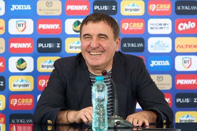 Gheorghe Hagi, Pres Conference, Romanian National Football Team, Buftea, Romania Buftea, Romania. 17th Aug, 2026: Gheorghe Hagi, the head coach of the Romanian National Football Team, holds a press conference, PK, Pressekonferenz in Buftea, Romania. Buftea Romania Copyright: xLucianxAlecux