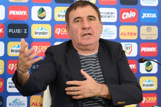 Gheorghe Hagi, Pres Conference, Romanian National Football Team, Buftea, Romania Buftea, Romania. 17th Aug, 2026: Gheorghe Hagi, the head coach of the Romanian National Football Team, holds a press conference, PK, Pressekonferenz in Buftea, Romania. Buftea Romania Copyright: xLucianxAlecux
