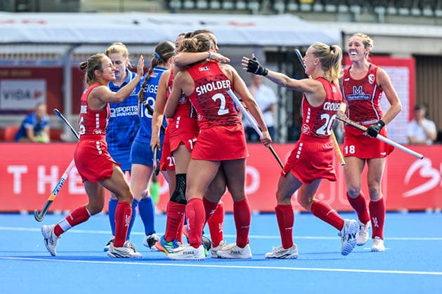 Hockey World Cup Belgium & The Netherlands 2026 - Women - USA vs Scotland Reese D Ariano (10) of United States scores 1-0 and USA celebrate during a hockey game between USA and Scotland , the second (out of three) matches during the group stage of the women 2026 Hockey World Cup , on Monday 17 August 2026 in Wavre , Belgium . PHOTO SPORTPIX Stijn Audooren Wavre Belfius Hockey Arena Waals-Brabant Belgium  Copyright: xSportpix.bex xStijnxAudoorenxStijnxAudoorenx