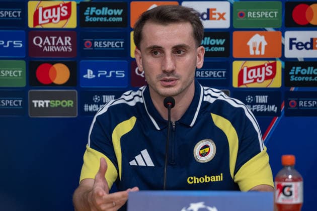 Ahead of Fenerbahce v Olympique Lyonnais - UEFA Champions League??????? ISTANBUL, TURKIYE - AUGUST 17: Kerem Akturkoglu of Fenerbahce speaks during a press conference, PK, Pressekonferenz at the Can Bartu Training Facilities ahead of UEFA Champions League playoff first-leg match against French side Olympique Lyonnais in Istanbul, Turkiye on August 17, 2026. Celal Gunes Anadolu Istanbul Turkey. Editorial use only. Please get in touch for any other usage.  Copyright: x2026xAnadoluxCelalxGunesx