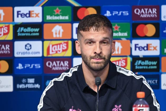 Viking press and training: UEFA Champions League play-offs Zlatko Tripic of Viking FK speaks with a media on a press confeerence at Maksimir Stadium on August 17, 2026. in Zagreb, Croatia ahead of the UEFA Champions League play-offs 1st leg match between GNK Dinamo Zagreb and Viking FK.  DavorxPuklavec PIXSELL