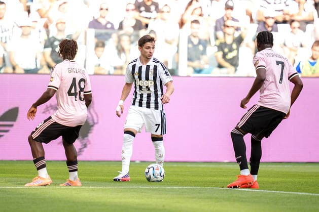 Juventus s Conceicao during the pre season friendly soccer match between Juventus and Juventus Next Gen at the Allianz Stadium in Torino, north west Italy - Wednesday, August 17, 2026. - Soccer .  Copyright: xMarcoxAlpozzi LaPressex