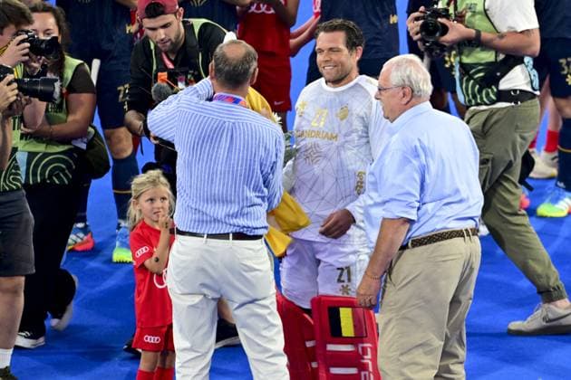 Belgium s goalkeeper Vincent Vanasch is honoured for is 300th cap ahead of a hockey game between Belgian Lions and Germany, the second (out of three) matches during the group stage of the men s 2026 Hockey World Cup, Monday 17 August 2026 in Wavre. The 2026 edition of the Hockey World Cup takes place in Belgium and The Netherlands from August 15 to August 30. DIRKxWAEM  x183624547x