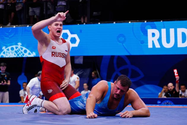 U20 World Championships 130kg GR - Ali Iliasov (RUS) df. Koppany Simon Laszlo (HUN) *** U20 World Championships, 130 kg Greco-Roman: Ali Iliasov (RUS) defeated Simon Laszlo Koppany (HUN) Copyright: xKostadinxAndonovx