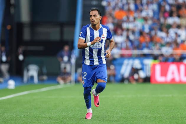 August 17, 2026, A Coruna, A Coruna, SPAIN: Giacomo Quagliata of RC Deportivo A Coruna in action during the Spanish league, LaLiga EA Sports, football match played between RC Deportivo and Elche CF at Riazor stadium on August 17, 2026, in A Coruna, Spain. A Coruna SPAIN - ZUMAa181 20260817_zaa_a181_074 Copyright: xIrinaxR.xHipolitox