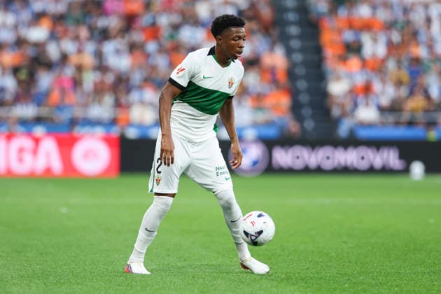 August 17, 2026, A Coruna, A Coruna, SPAIN: Buba Sangare of Elche CF in action during the Spanish league, LaLiga EA Sports, football match played between RC Deportivo and Elche CF at Riazor stadium on August 17, 2026, in A Coruna, Spain. A Coruna SPAIN - ZUMAa181 20260817_zaa_a181_073 Copyright: xIrinaxR.xHipolitox