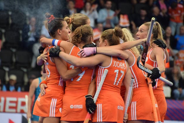 Marijn Veen (19 Netherlands Hockey Team) scores 2-4 during the FIH World Cup game between Australia and Netherlands at Wagener stadion, Amstelveen, Netherlands.  Copyright: xArnexvanxderxBenx xSPPx Sportspressphoto_SPR210395