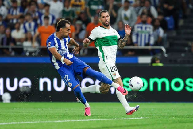 August 17, 2026, A Coruna, A Coruna, SPAIN: Giacomo Quagliata of RC Deportivo A Coruna in action during the Spanish league, LaLiga EA Sports, football match played between RC Deportivo and Elche CF at Riazor stadium on August 17, 2026, in A Coruna, Spain. A Coruna SPAIN - ZUMAa181 20260817_zaa_a181_110 Copyright: xIrinaxR.xHipolitox
