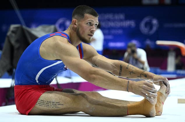 Media Day of Croatia Men s gymnastics team Ilia Kovtun of Croatia performs on the pommel horse during a media day ahead of the 37th European Championships in Men™s Artistic Gymnastics at Arena Zagreb on August 17, 2026., in Zagreb, Croatia.  MarkoxLukunic PIXSELL