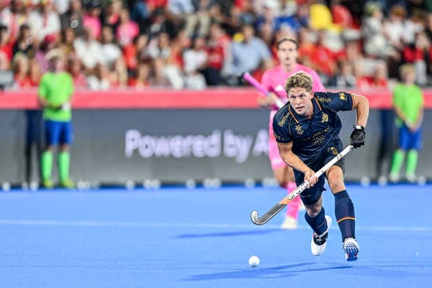 Hockey World Cup Belgium & The Netherlands 2026 - Men - Germany vs Belgium Roman Duvekot (18) of Belgium pictured during a hockey game between Germany and Belgium ( called the Red Lions ) , the second (out of three) matches during the group stage of the men 2026 Hockey World Cup , on Monday 17 August 2026 in Wavre , Belgium . PHOTO SPORTPIX Stijn Audooren Wavre Belfius Hockey Arena Waals-Brabant Belgium  Copyright: xSportpix.bex xStijnxAudoorenxStijnxAudoorenx