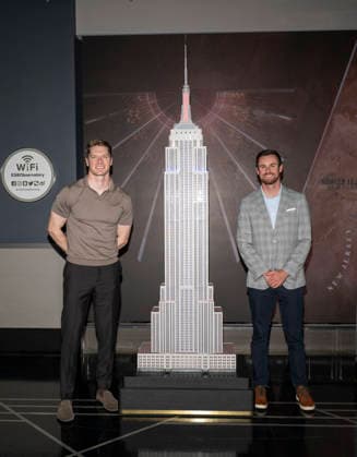 August 17, 2026, New York, New York, USA: JOSEF NEWGARDEN and KYLE KIRKWOOD light the Empire State Building in New York to celebrate the Freedom 250 Grand Prix. 17 August 2026 New York USA - ZUMAa265 0864332109st Copyright: xEricxAcquayex