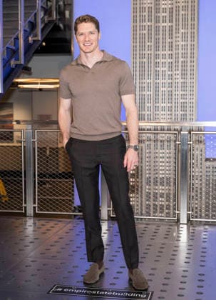 August 17, 2026, New York, New York, USA: JOSEF NEWGARDEN lights the Empire State Building in New York to celebrate the Freedom 250 Grand Prix. 17 August 2026 New York USA - ZUMAa265 0864332244st Copyright: xEricxAcquayex