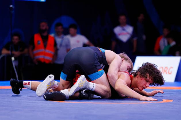 U20 World Championships 60kg GR - Ivan Seibel (GER) df. Nazarii Babinskyi (UKR) *** U20 World Championships, 60kg Greco-Roman: Ivan Seibel (GER) def. Nazarii Babinskyi (UKR) Copyright: xKostadinxAndonovx