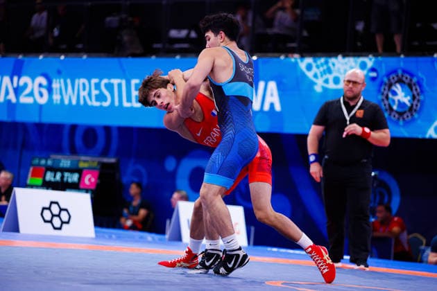 U20 World Championships 60kg GR - Magomed Varaev (FRA) df. Manuel Emilio Saldate (USA) *** U20 World Championships, 60 kg Greco-Roman: Magomed Varaev (FRA) defeated Manuel Emilio Saldate (USA) Copyright: xKostadinxAndonovx