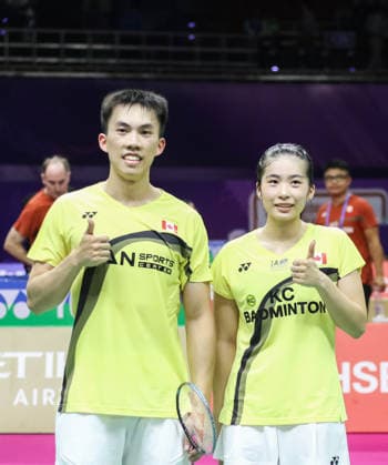 RECORD DATE NOT STATED BWF Badminton World Championships: India vs Canada New Delhi, Aug 18 (ANI): Canada s Jonathan Bing Tsan Lai and Crystal Lai pose for a picture after winning the BWF Badminton World Championships 2026 mixed doubles match against India s Rohan Kapoor and Ruthvika Shivani Gadde at Indira Gandhi Indoor Stadium, in New Delhi on Tuesday. New Delhi Delhi India Copyright: xANIx ANI_20260818059