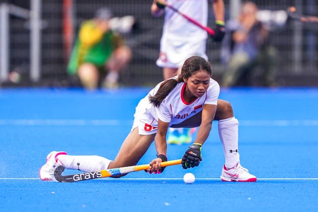 2026-08-18 England v China - FIH Hockey World Cup AMSTELVEEN, NETHERLANDS - AUGUST 18: Yaxi Luo of China during the FIH Hockey World Cup match between England and China at Wagener Stadion on August 18, 2026 in Amstelveen, Netherlands. Amstelveen Wagener Stadion Netherlands Content not available for redistribution in The Netherlands directly or indirectly through any third parties. Copyright: xAndrexWeeningx
