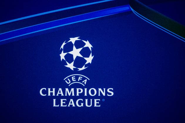 SLOVAN BRATISLAVA - CELJE press conference, PK, Pressekonferenz UEFA Champions league logo during press conference ahead of the first leg of play off round of UEFA Champions league football match between SK SLovan Bratislava and Celje at the Tehelne Pole Narodny futbalovy stadion. Bratislava, Slovakia, August 18, 2026. Copyright: xx 080A8191