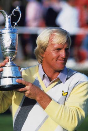 The 115th Open Championship Greg Norman holds the Claret Jug after winning 1986 Greg Norman, Australian golfer and 1986 Open Champion, holds the Claret Jug after winning The Open Championship at Turnberry, Scotland, on 20 July 1986. Norman won his first major championship by five strokes. Copyright: xMarkxNewcombex