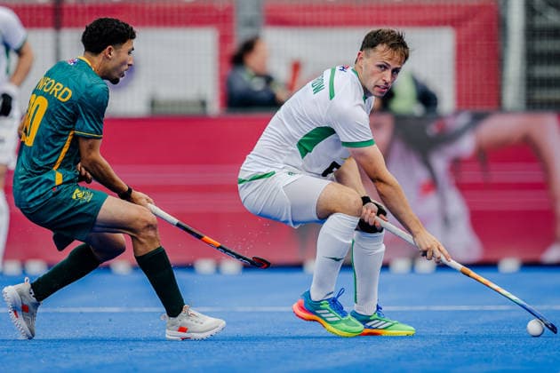 2026 Men s FIH Hockey World Cup Pool C, Belfius Hockey Arena, Wavre, Belgium 18 8 2026 Ireland vs South Africa Ireland™s Luke Witherow Player with Luke Wynford of South Africa Luke Witherow Player with Luke Wynford 18 8 2026  Copyright: xx WP7_0866 20260818