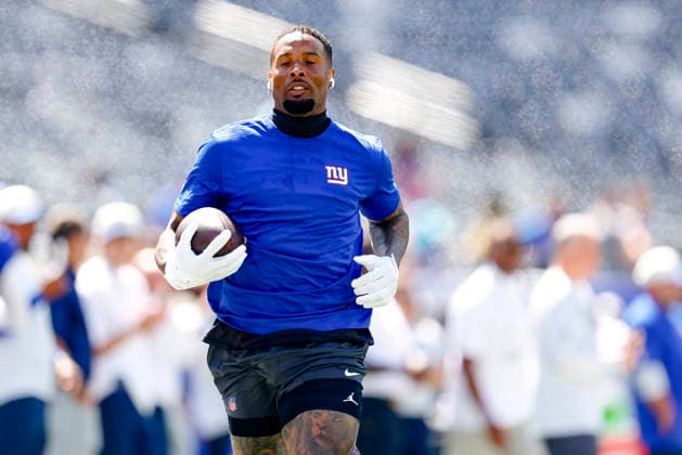 NFL, American Football Herren, USA 2026: Vikings Vs Giants AUG 15 August 15, 2026: Before the game, New York Giants wide receiver Odell Beckham Jr. (3) warms up in a NFL preseason game at MetLife Stadium in East Rutherford, NJ. The Minnesota Vikings defeated the New York Giants 13-10. Shaquan Woody Cal Media(Credit Image: Â Shaquan Woody Cal Sport Media) East Rutherford Nj USA EDITORIAL USE ONLY Copyright: xx ZUMA-20260815_faf_c04_107.jpg ShaquanxWoodyx csmphotothree511908