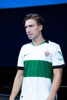 David Affengruber seen during LaLiga 2026 27 matchday 1 game between Deportivo de A Coruna and Elche CF (Marta Lopez Ball Raw Images) A Coruna Estadio ABanca Riazor Spain Copyright: xMartaxLopezx MartaLopez_BallRawImages_Depor-Elche-028