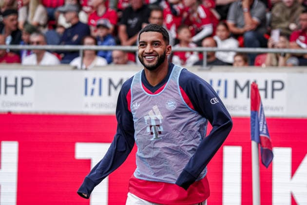 Deutschland: Fussball Saison 2026 2027 , Testspiel Freundschaftsspiel , 1. FC Heidenheim vs. FC Bayern München - Voith-Arena (Heidenheim) : Ismael Saibari (FC Bayern München, 34) Mimik, Gesichtsausdruck, Emotion Heidenheim Voith-Arena Deutschland Germany *** Germany Soccer Season 2026–2027, Exhibition Match, 1. FC Heidenheim vs. FC Bayern Munich, Voith Arena, Heidenheim, Ismael Saibari, FC Bayern Munich, 34, Facial Expressions, Emotions, Heidenheim, Voith Arena, Germany Copyright: xBennetxLongx