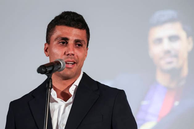 August 18, 2026, Barcelona, Barcelona, SPAIN: Rodrigo Hernandez his presentation as new player of FC Barcelona, Barca at Commercial Office on August 18, 2026 in Barcelona, Spain. Barcelona SPAIN - ZUMAa181 20260818_zaa_a181_063 Copyright: xJavierxBorregox