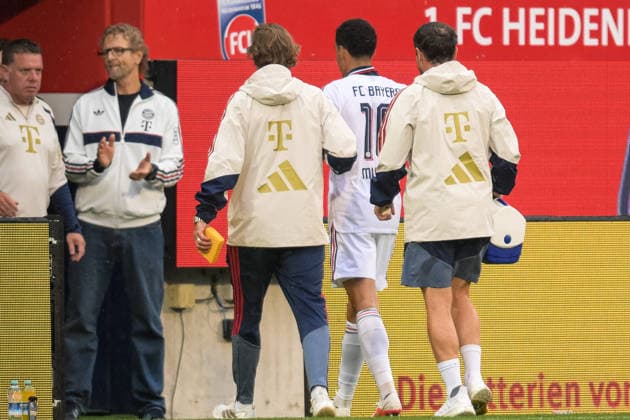 Fußball, Testspiel, 20260818, 1. FC Heidenheim - FC Bayern München. Im Bild Jamal MUSIALA (Bayern, 10) auf dem Weg in die Kabine.. Heidenheim Voith-Arena Baden-Württemberg Deutschland *** Soccer, Friendly Match, 20260818, 1. FC Heidenheim vs. FC Bayern Munich. Pictured: Jamal MUSIALA (Bayern, No. 10) on his way to the locker room at Heidenheim s Voith Arena in Baden-Württemberg, Germany Copyright: Passion2Press MarkusxFischerx