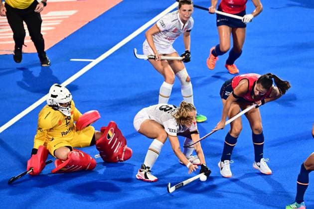 Spain v Belgium - FIH Hockey World Cup 2026 WAVRE, BELGIUM - AUGUST 18 : Lisa Moors of Belgium, Elodie Picard of Belgium in action during the FIH Hockey World Cup 2026 first phase group pool C match between Spain and Belgium on August 18, 2026 in Wavre, Belgium, 18 08 2026 Wavre Belgium  Copyright: xPeterxDexVoechtx